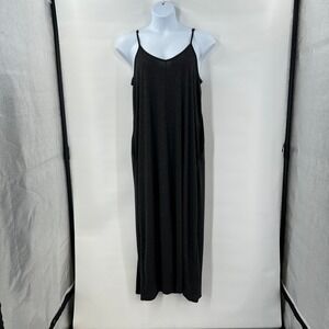 Three Bird Nest Charcoal Gray Maxi Dress XL Spaghetti Strap Flowy Boho Lounge